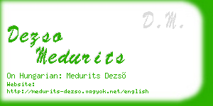dezso medurits business card