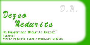 dezso medurits business card